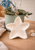 decorativo de mesa, forma estrella blanca